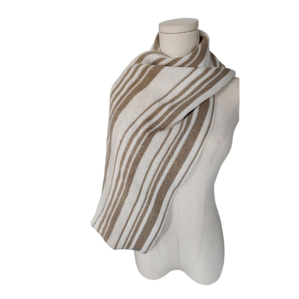 Calvin Klein cream and gold knit infinity scarf